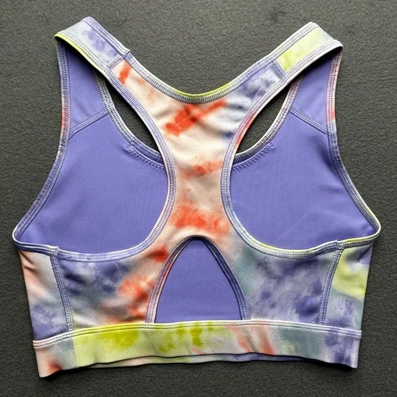 Nike women Dri-FIT sports bra‎ tie dye multicolor medium racerback CZ7716-854 - Picture 4 of 10
